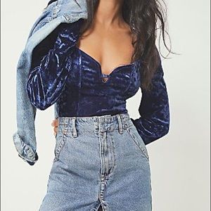 Free people black magic velvet bodysuit